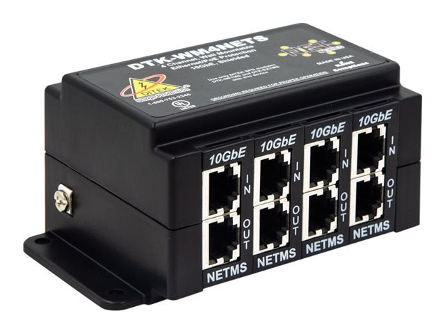 DITEK DTK-WM4NETS 4-Channel Wall Mount PoE+ Surge Protector