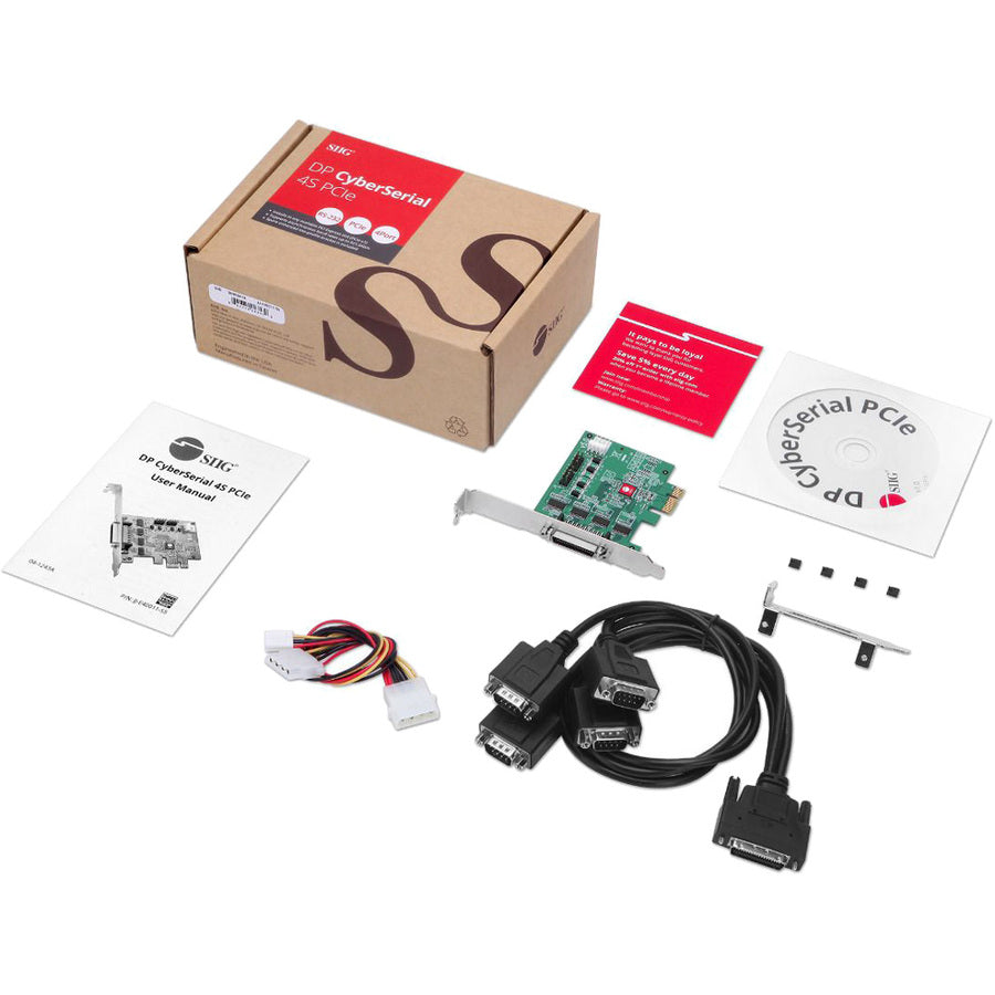 DP CYBERSERIAL 4S PCIE RS-232 FOUR SERIAL PORTS TO PCI EXPRESS JJ-E40011-S5
