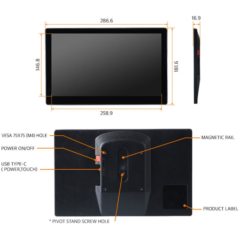 DS-12U: DoubleSight Displays 12" LCD USB Monitor (TAA Compliant)