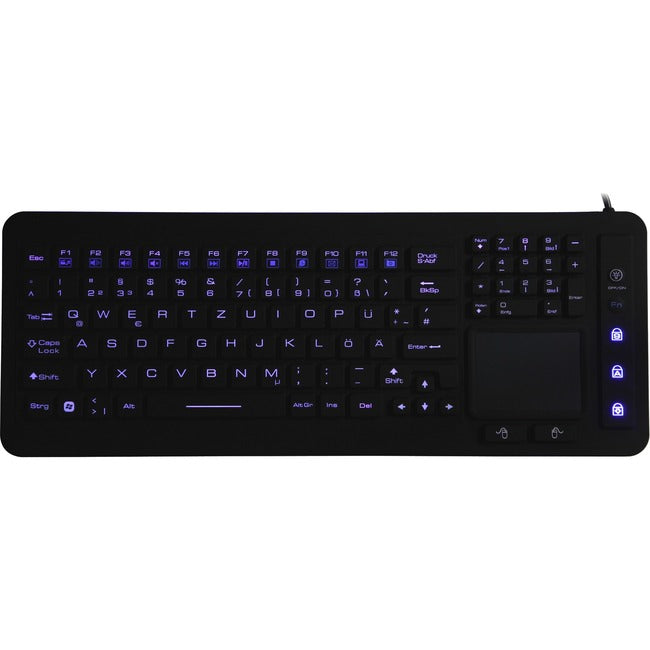 DSI WATERPROOF IP68 FULL SIZE LED BACKLIT KEYBOARD WITH TOUCHPAD KB-JH-IKB98BL