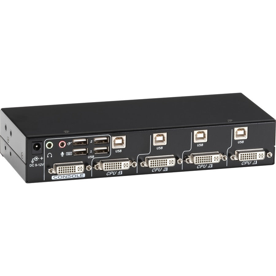 DVI-D Desktop KVM Switch - 4-Port USB Audio | Black Box KV9634A