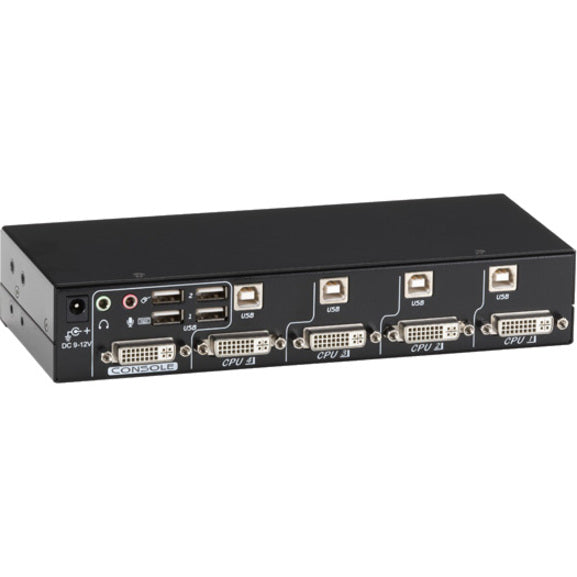 DVI-D Desktop KVM Switch - 4-Port USB Audio | Black Box KV9634A