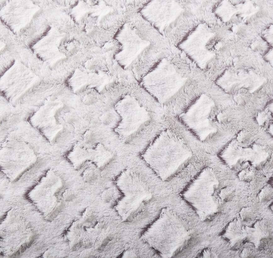 DaDa Bedding Dreamy Milky Way White & Purple Embossed Faux Fur Euro Throw Pillow Cover (M3395)