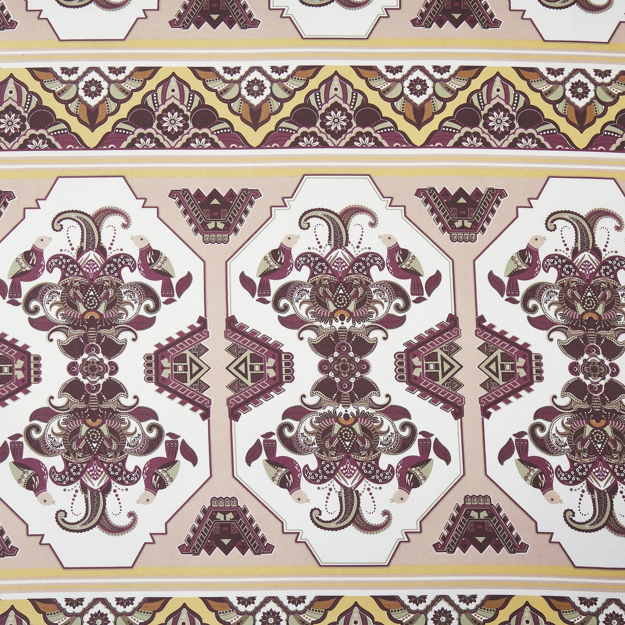 DaDa Bedding Majestic Oriental Kilim Fitted Sheet - w/ Pillow Cases Royal Persian Traditional Design Intricate Ornate Ornament Print