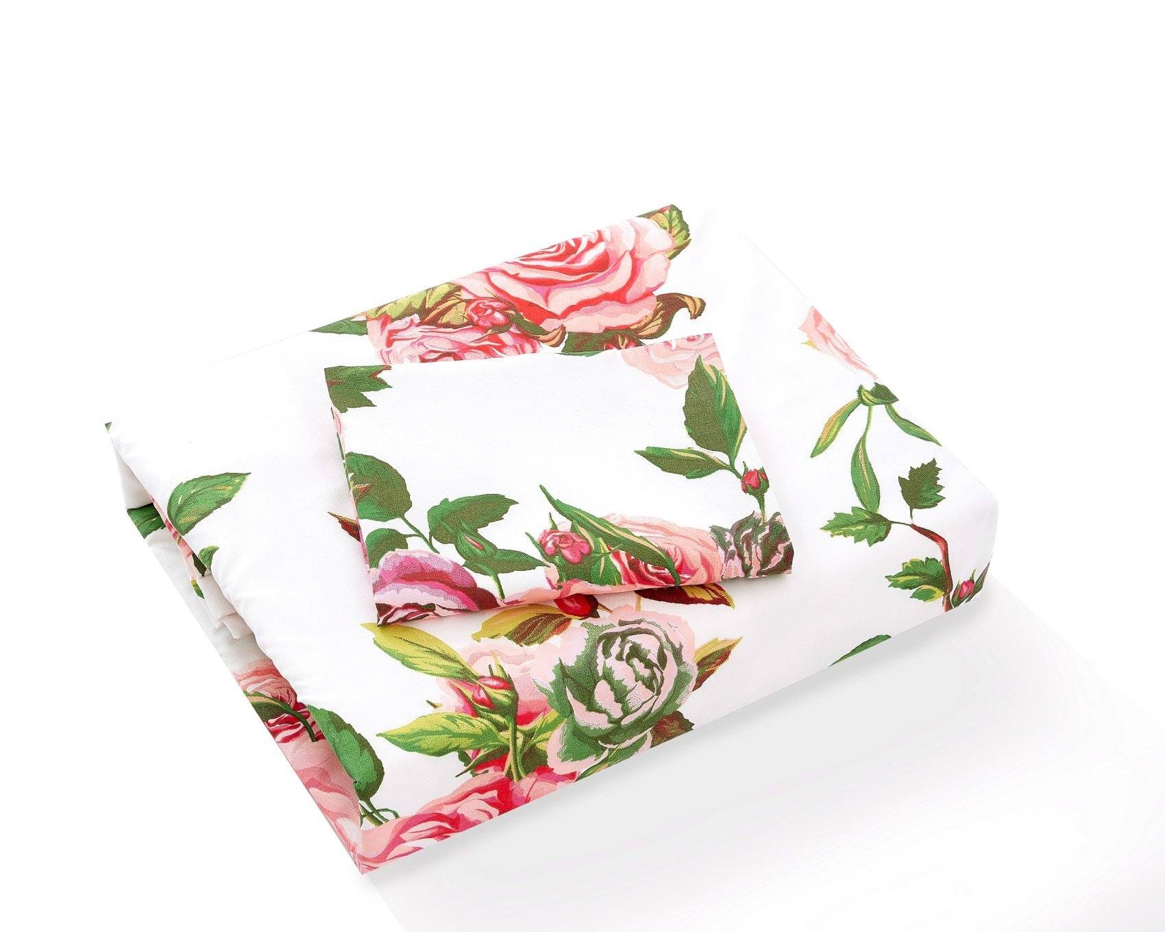 DaDa Bedding Romantic Roses Lovely Spring Pink Floral Duvet Cover Set w/ Pillow Cases (JHW-879)