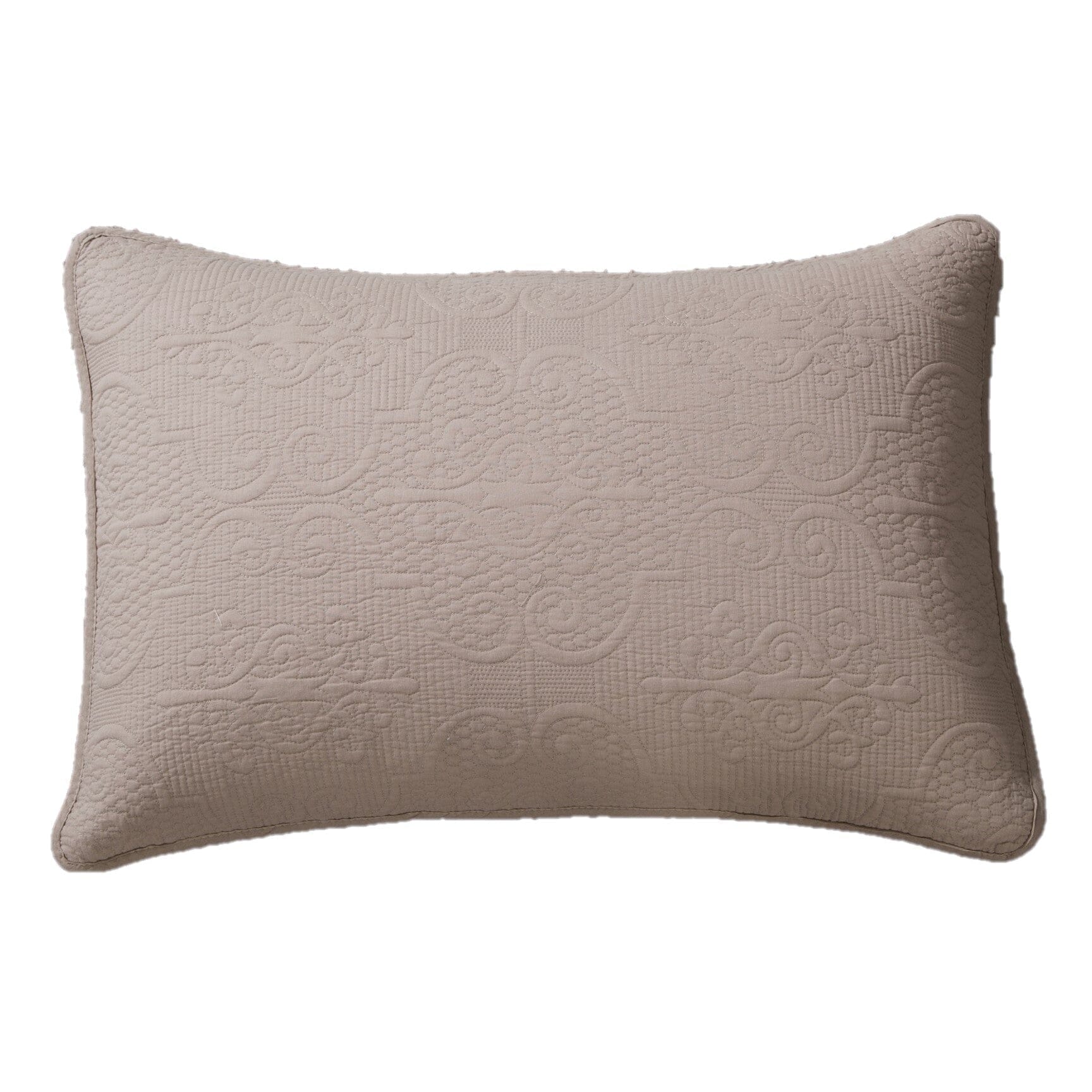 DaDa Bedding Taupe Beige Sand Dollar Floral Quilted Cotton Pillow Sham - 1-Piece (JHW585)