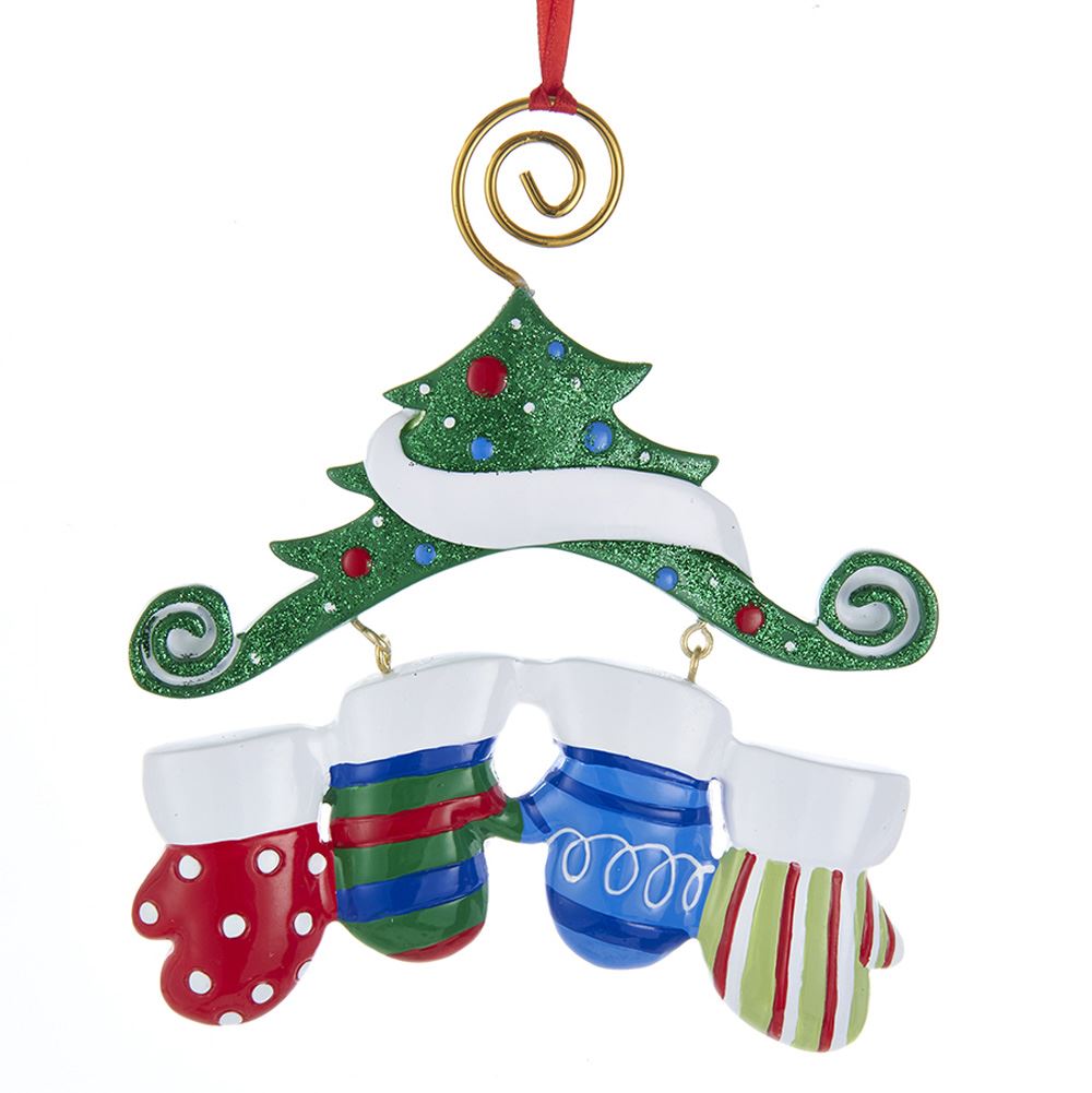 Dangling Mittens Family Ornament- Family of 2