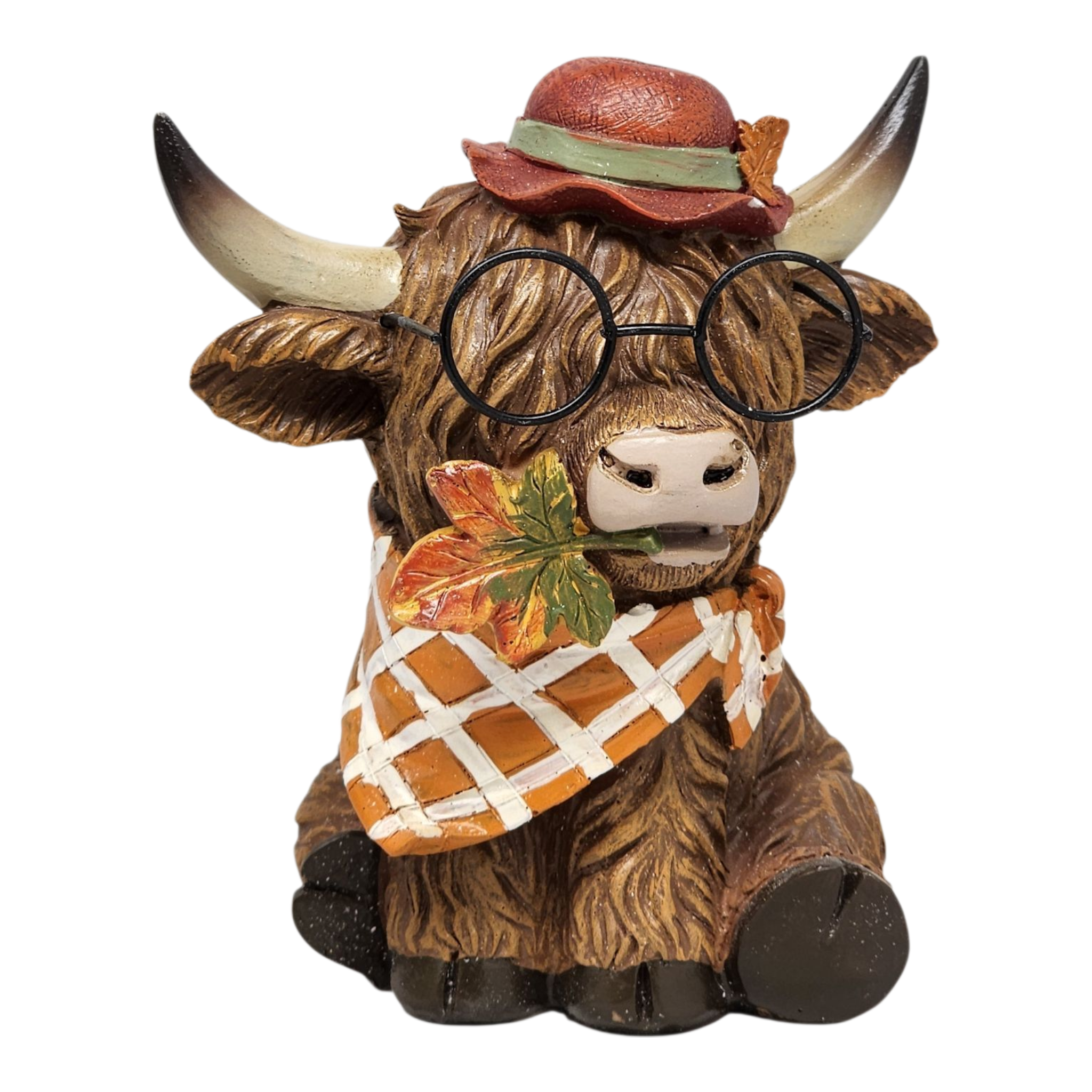 Dapper Highland Cow Figurine - Girl - 5 Inch