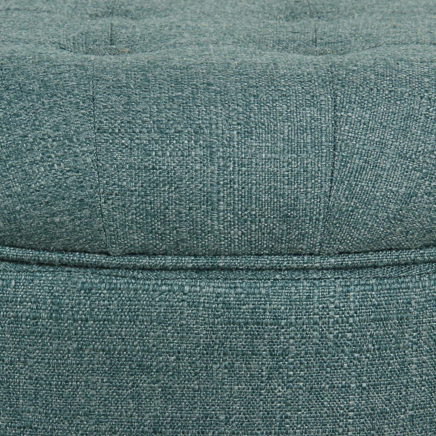Dark Teal Velvet Storage Ottoman With Lid Round Living Room