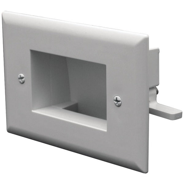 DataComm Electronics 45-0008-WH Easy-Mount Recessed Low-Voltage Cable Plate,
