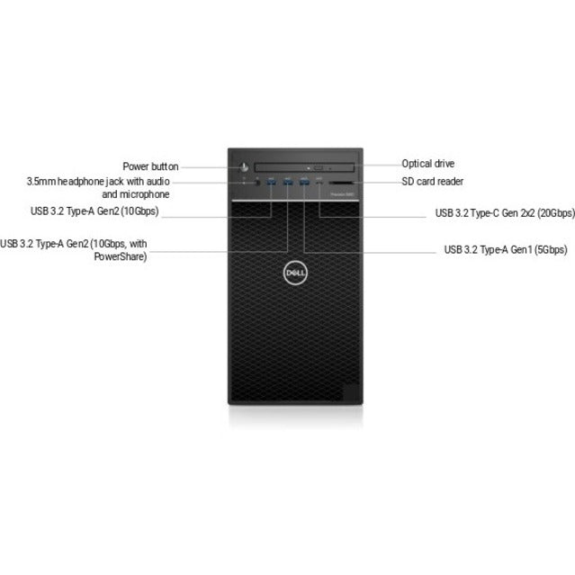 Dell 3650 Ddr4-Sdram I7-10700 Tower Intel® Core™ I7 16 Gb 512 Gb Ssd Windows 10 Pro Workstation Black