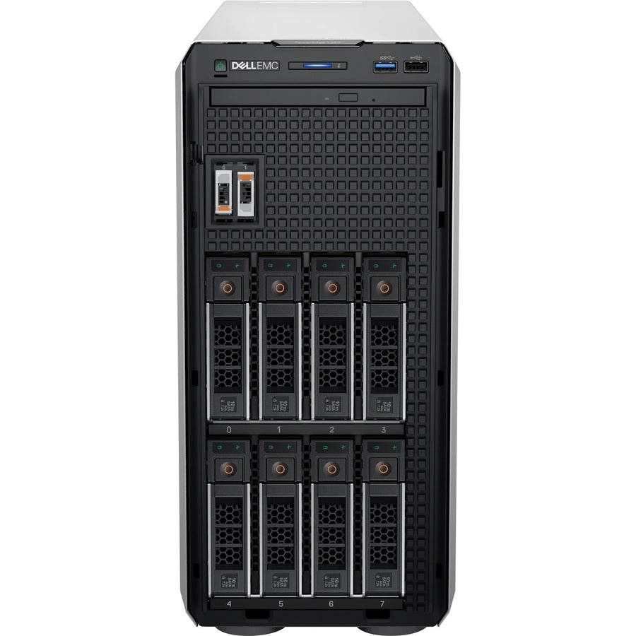 Dell Emc Poweredge T350 4.5U Tower Server - 1 X Intel Xeon E-2334 3.40 Ghz - 8 Gb Ram - 480 Gb Ssd - Serial Ata, Serial Attached Scsi (Sas) Controller