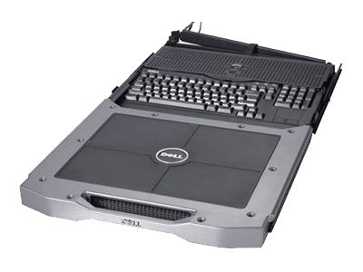 Dell KMM Console - KVM console - USB - 18.5 - rack-mountable - 1600 x 1200 - VGA - 1U - with Dell Digital KVM Switch