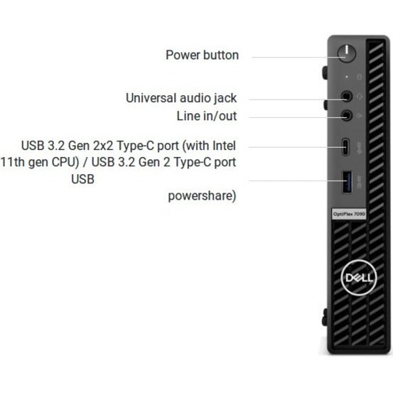 Dell Optiplex 7090 Ddr4-Sdram I5-11500T Mff Intel® Core™ I5 8 Gb 256 Gb Ssd Windows 10 Pro Mini Pc Black