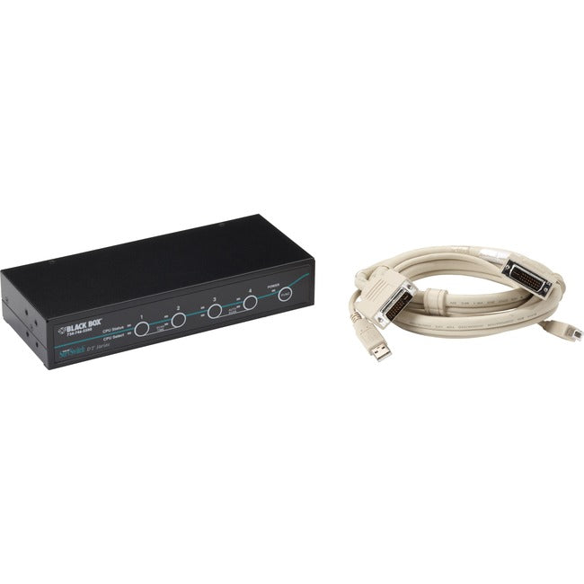 Desktop KVM Switch - DVI-D Emulated USB Keyboard Mouse Switching | Black Box KV9614A-K