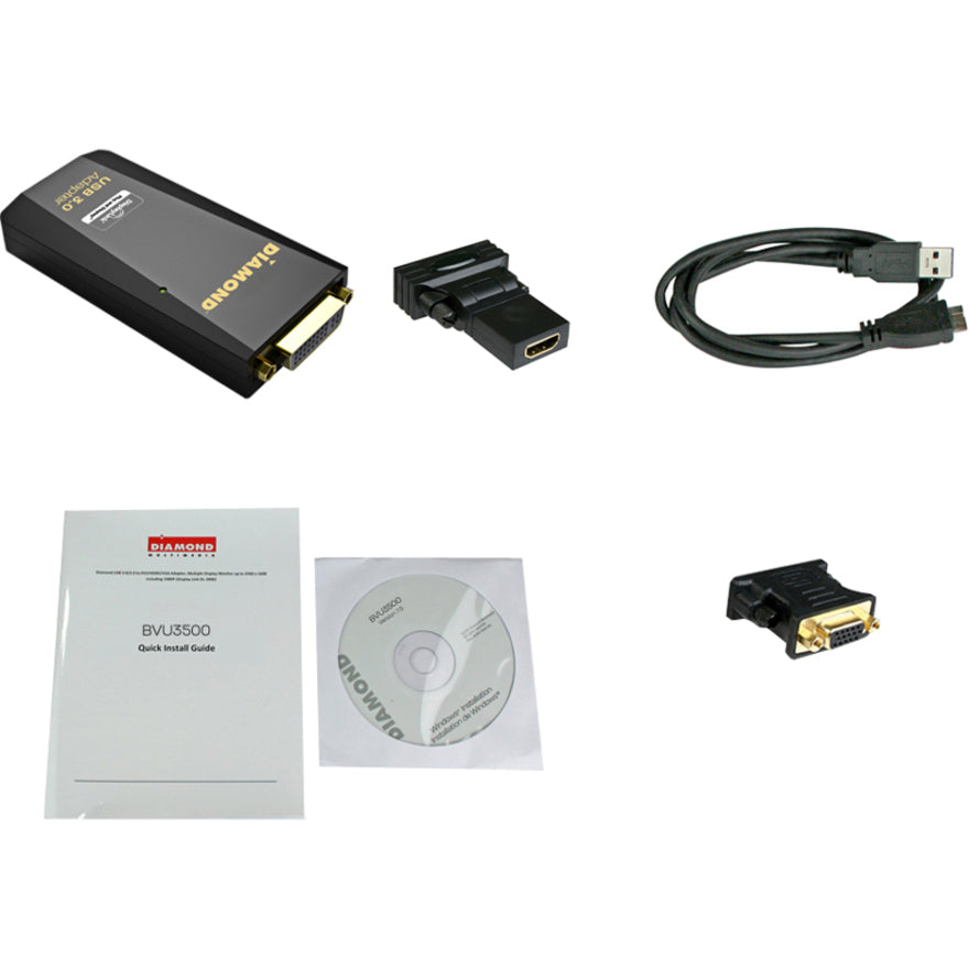 Diamond Multimedia Usb 3.0 To Vga/Dvi / Hdmi Video Graphics Adapter Up To 20481152 / 19201080 (Bvu3500)