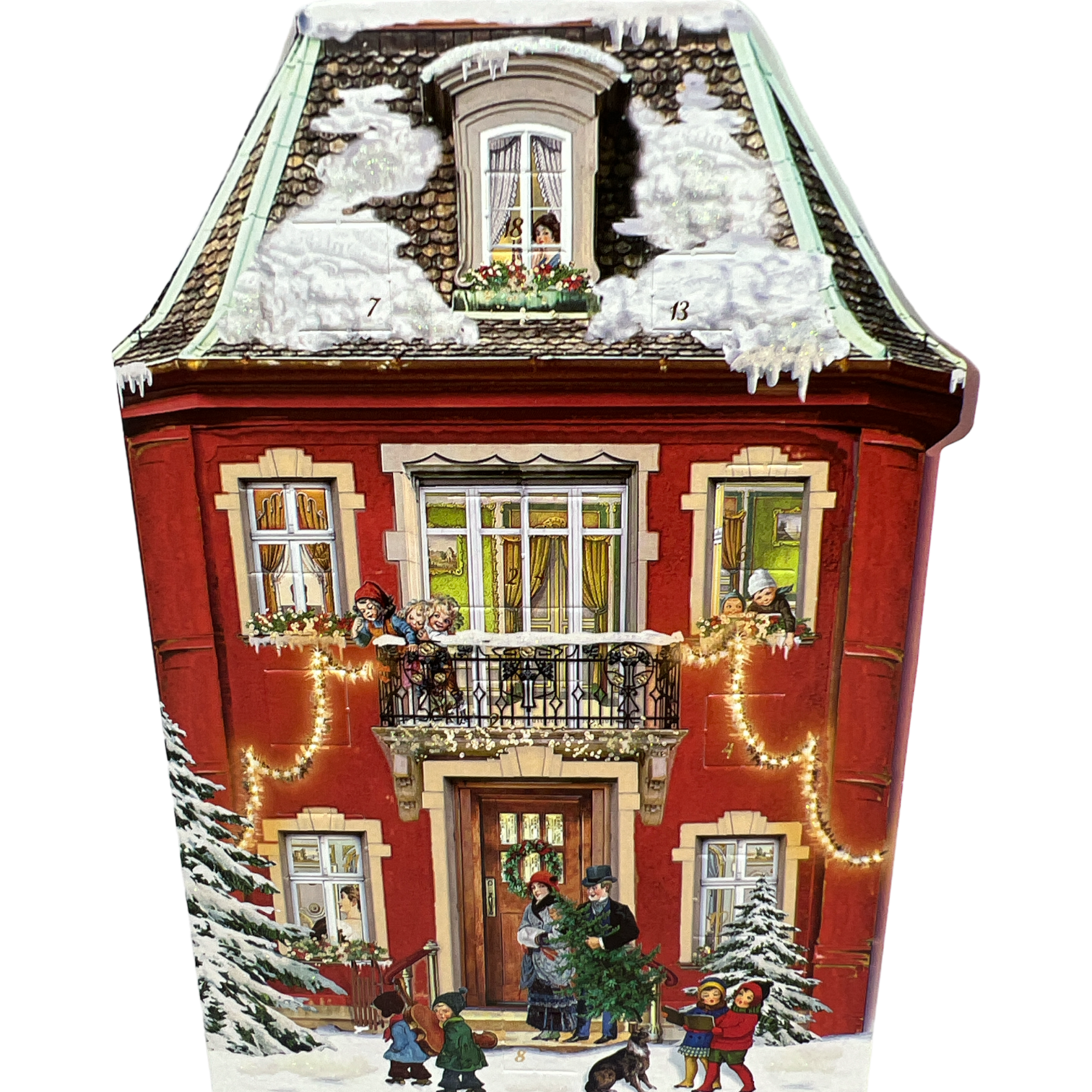 Diecut Red House Advent Card With Envelope