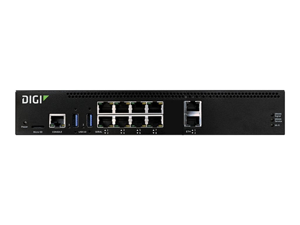 Digi Connect EZ 8 - Device server - EU power cord - with 1-year Digi LifeCycle Assurance - 8 ports - 1GbE, RS-232 - rack-mountable EZ08-A100-EU