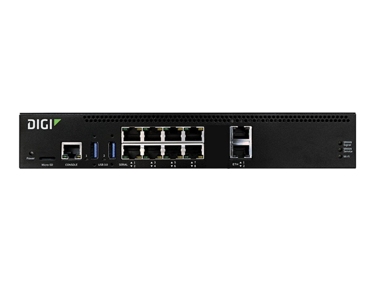 Digi Connect EZ 8 - Device server - EU power cord - with 1-year Digi LifeCycle Assurance - 8 ports - 1GbE, RS-232 - rack-mountable EZ08-A100-EU