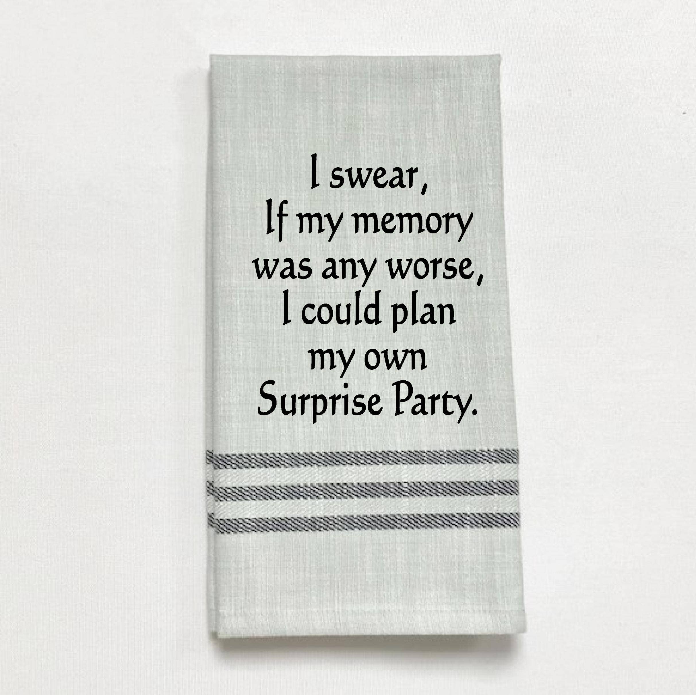 Dish Towel -Plan My Own Surprise Party