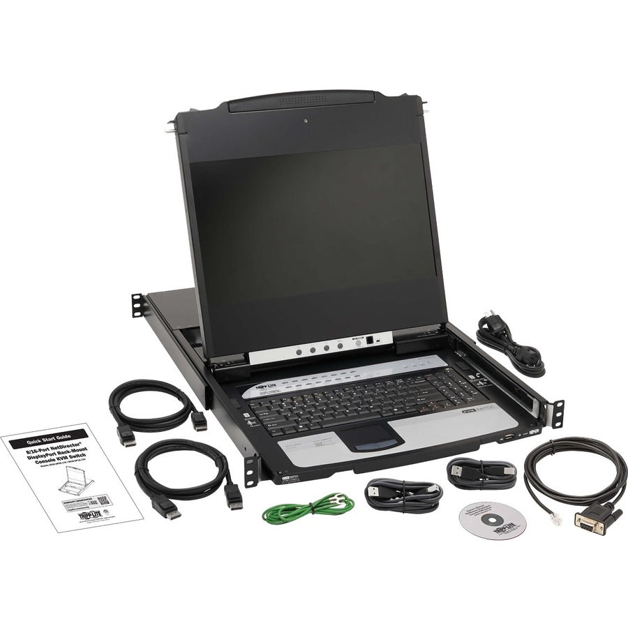 DisplayPort KVM Console 8-Port with 17 inch LCD - IP Remote Access | Tripp Lite B030-DP08-17DIP