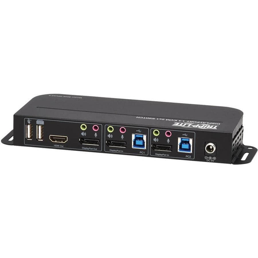 DisplayPort KVM Switch - 4K 60Hz USB Sharing Solution | TecISoft B005-DPUA2-K