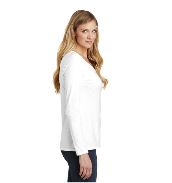District® Women’s Very Important Tee® | Luxe Long Sleeve V-Neck with All-Over Front & Back Prints