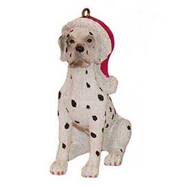 Dog in a Santa Hat Ornament - Dalmation
