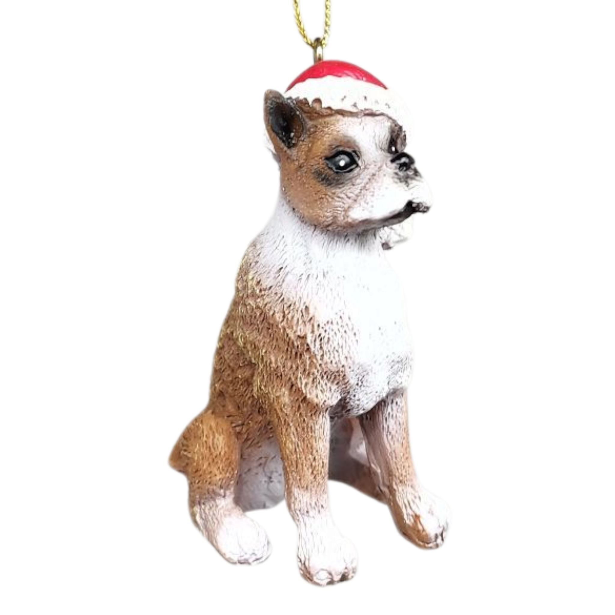 Dog in a Santa Hat Ornament - Pit Bull