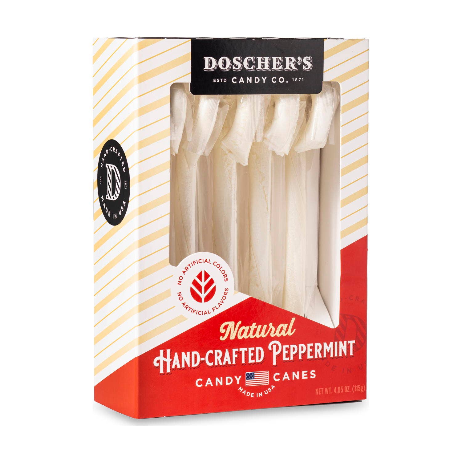 Doschers Famous All-White Peppermint Candy Cane