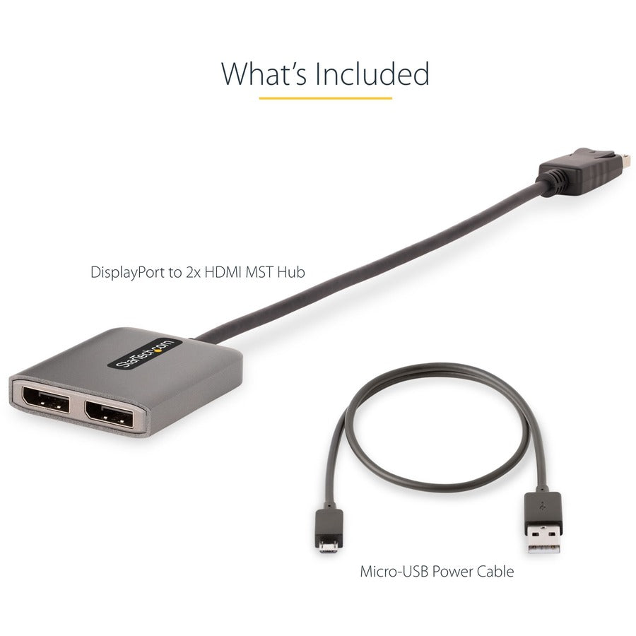 Dp 1.4 To Dual Hdmi Mst Hub,4K 60Hz Multi Monitor Adapter
