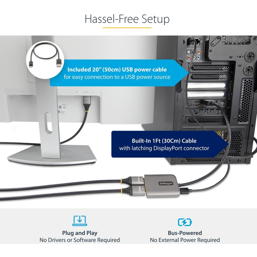 Dp 1.4 To Dual Hdmi Mst Hub,4K 60Hz Multi Monitor Adapter