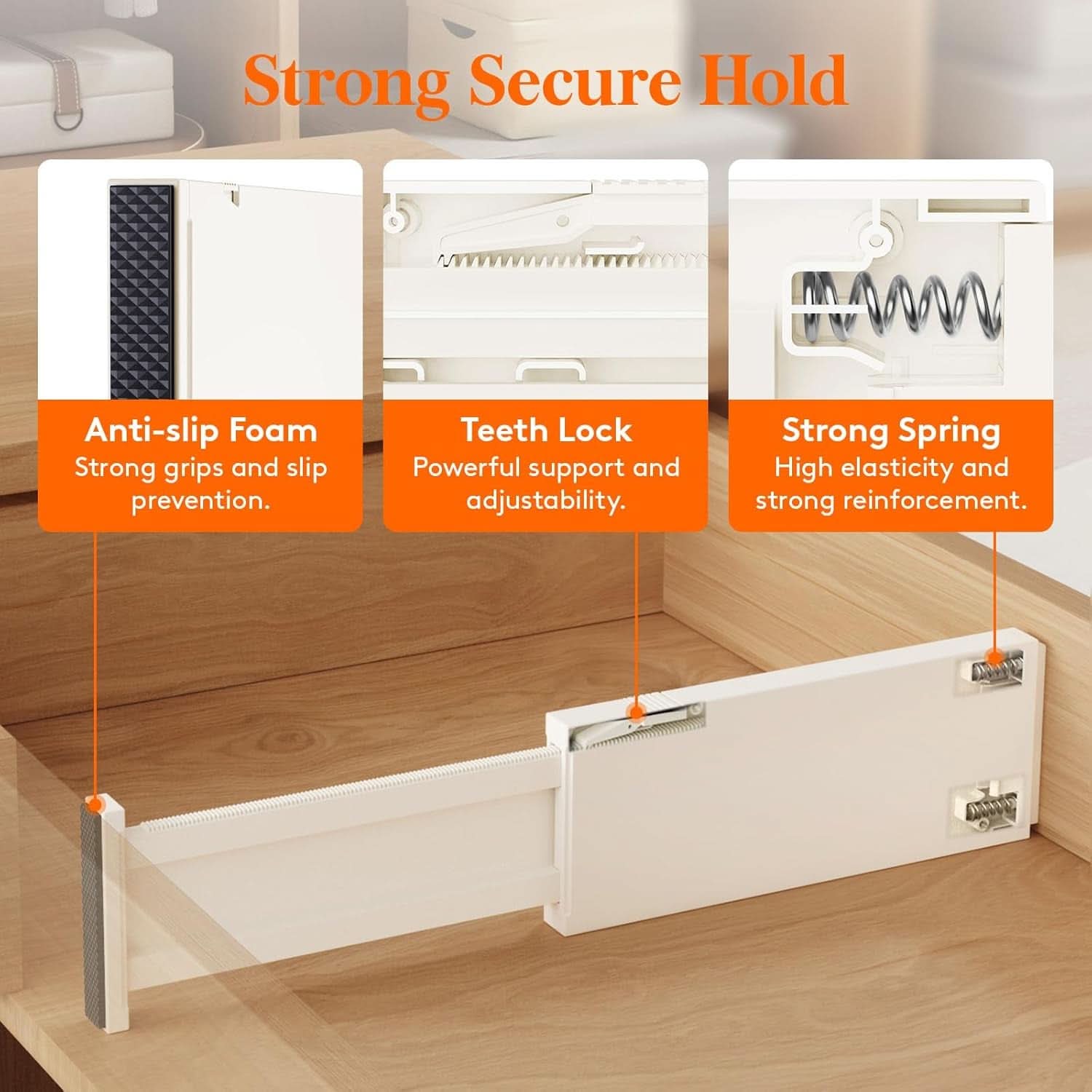 Drawer Dividers, 4 Inch High, 11 To 17 Inch Adjustable