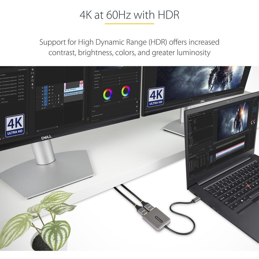 Dual Hdmi Mst Hub 4K 60Hz,Usb-C Multi-Monitor Adapter