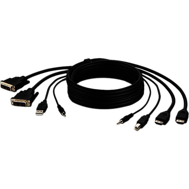 Dual-Head Dvi-D To Hdmi Kvm Combo Cable