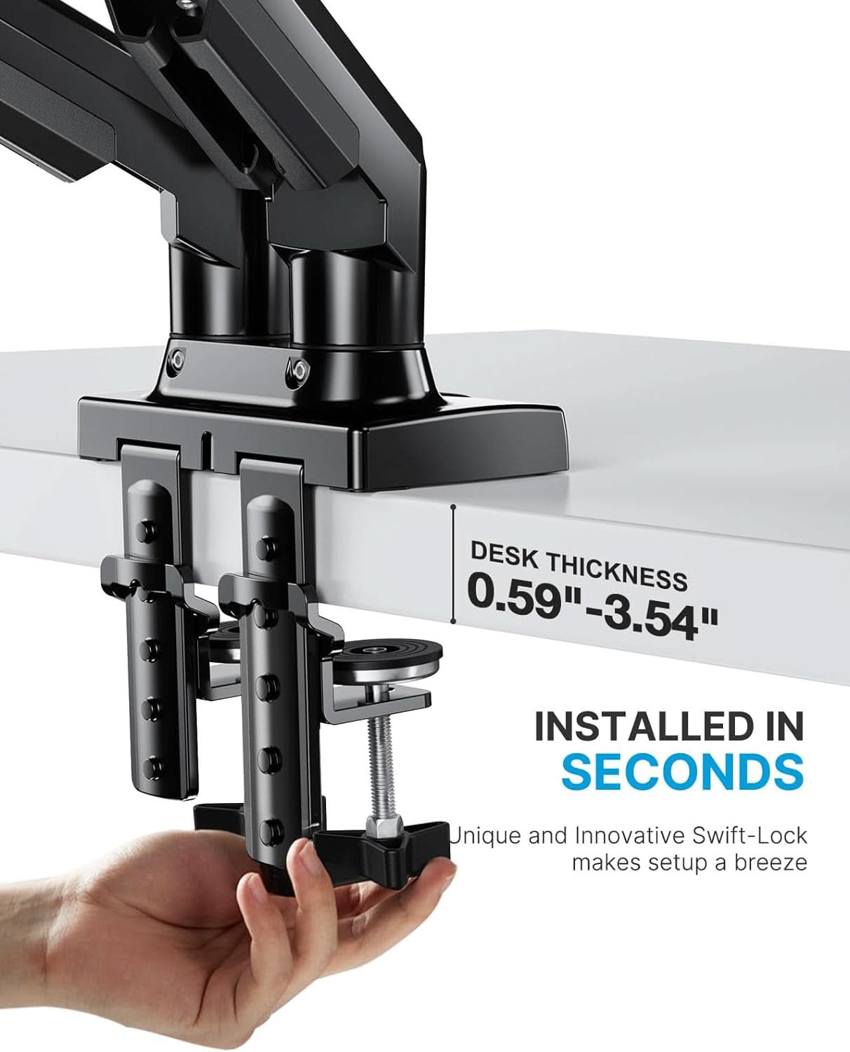 Dual Monitor Stand With 13 To 32 Inch VESA Desk Mount