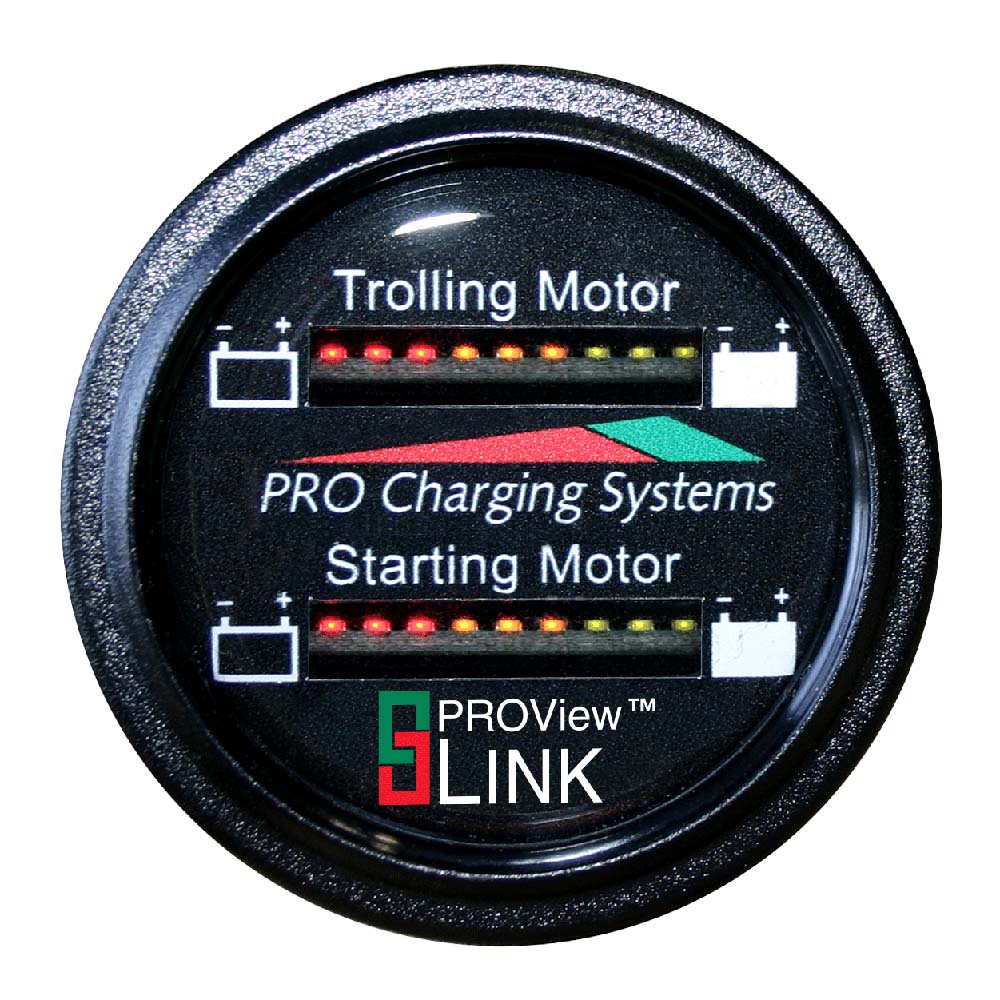 Dual Pro Battery Fuel Gauge - Marine Dual Read Battery Monitor - 12V/24V System - 15'