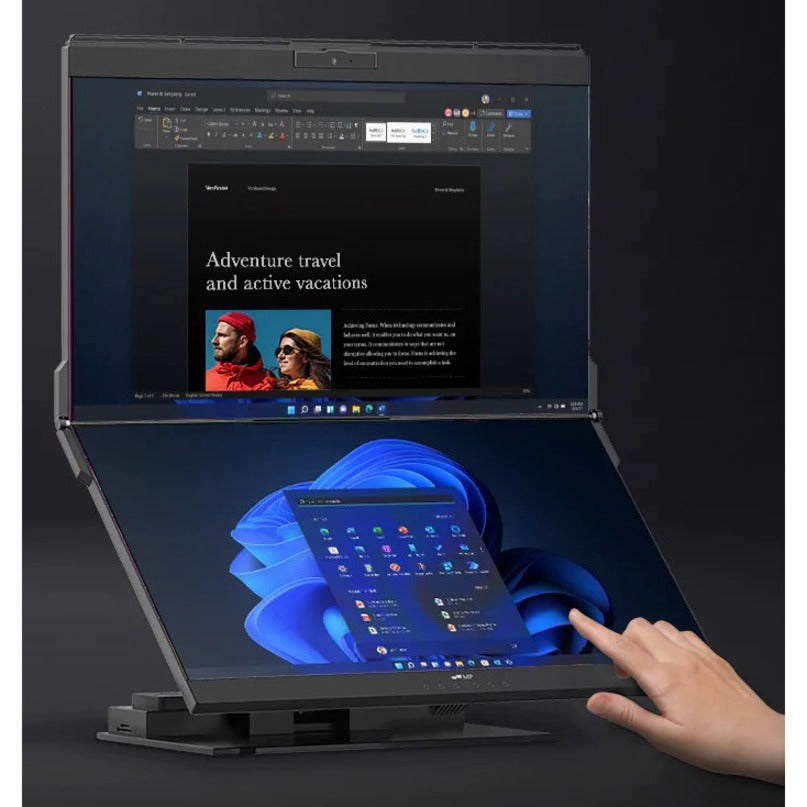 Dual Stacked Monitor - Mobile Pixels Geminos Series Touch Screen with Built-in Webcam | Mobile Pixels 116-1001P01