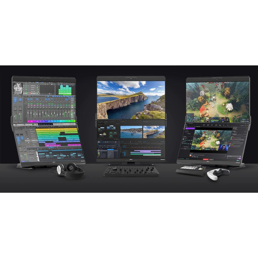 Dual Stacked Monitor - Mobile Pixels Geminos Series Touch Screen with Built-in Webcam | Mobile Pixels 116-1001P01