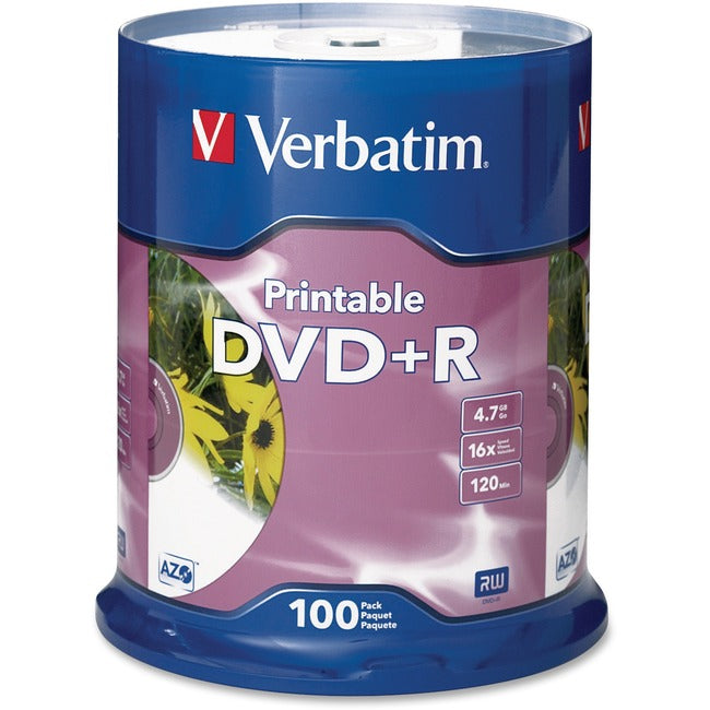 Dvd+R 4.7Gb 16X Inkjet Printable 100Pk