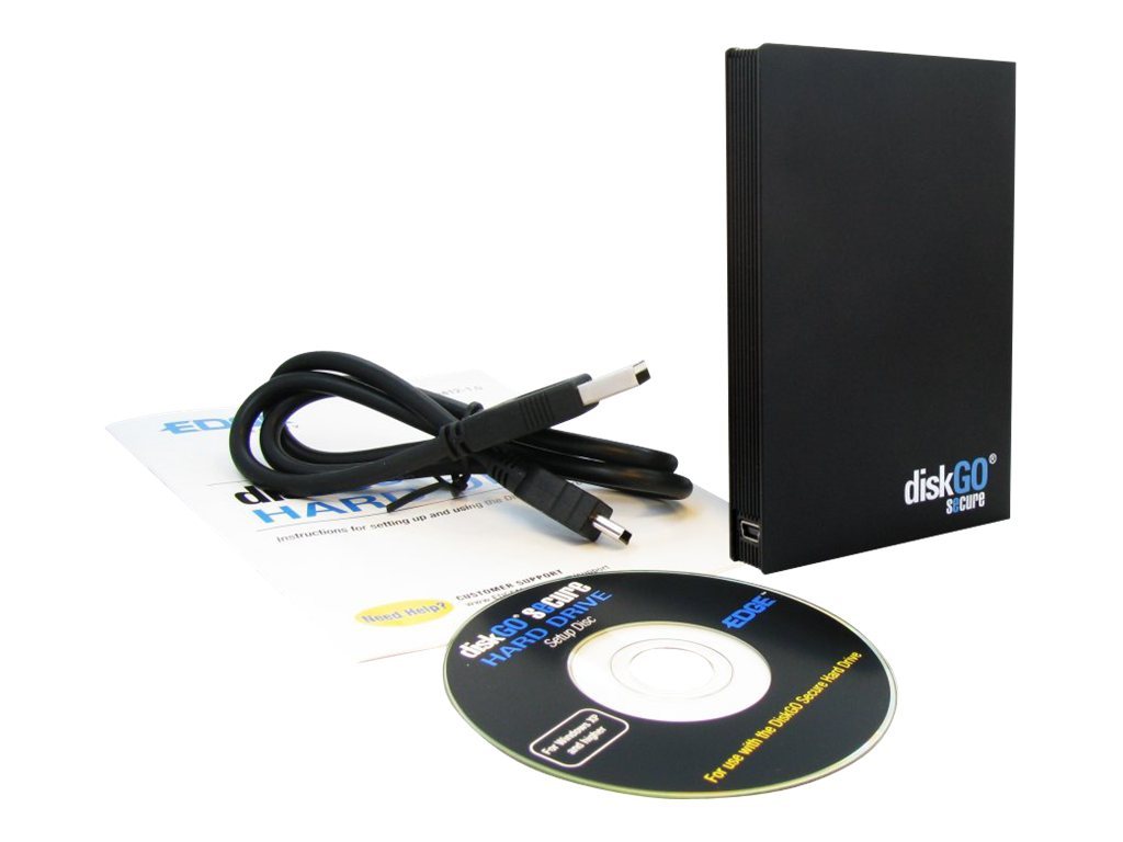EDGE DiskGO Secure Portable - Hard drive - encrypted - 160 GB - external (portable) - USB 2.0