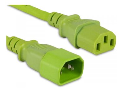 ENET - Power extension cable - power IEC 60320 C13 to IEC 60320 C14 - 250 V - 10 A - 10 ft - green C13C14-GN-15F-ENC