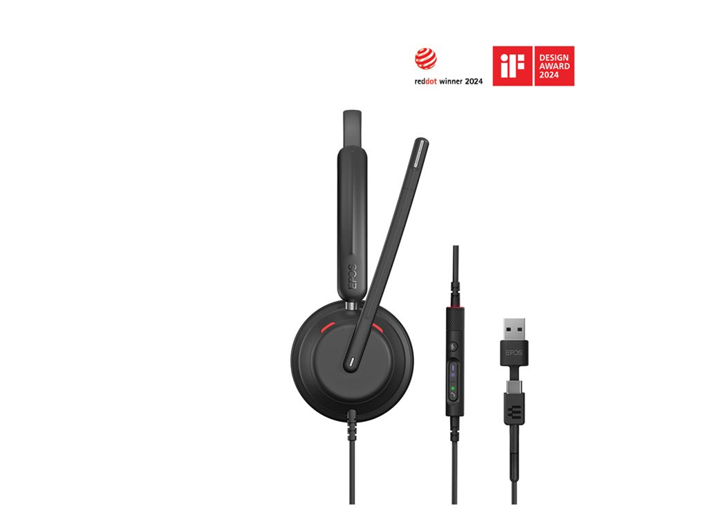 EPOS IMPACT 760T - Headset - on-ear - wired - USB-C - black - Certified for Microsoft Teams