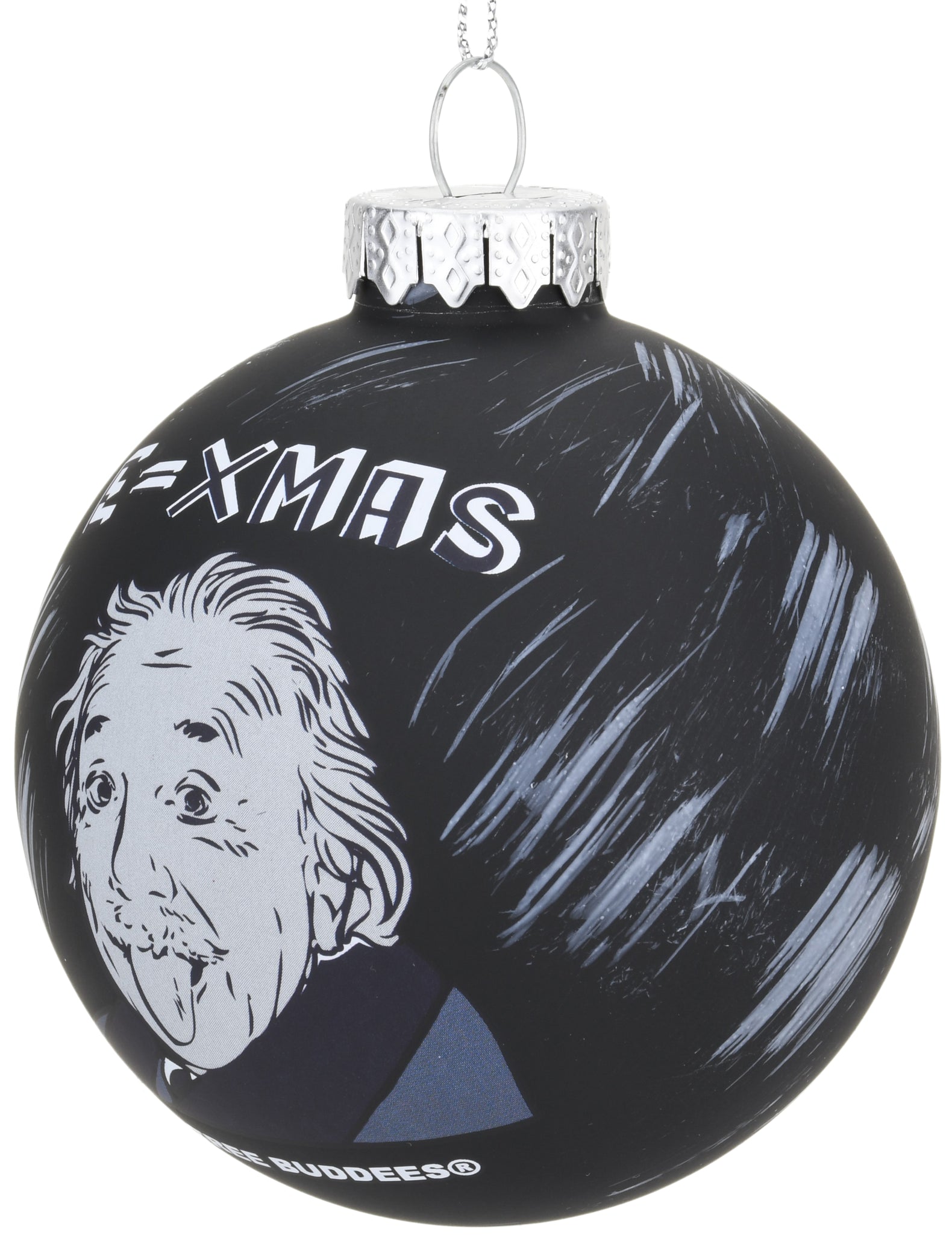 E=Xmas Albert Einstein Glass Christmas Ornament
