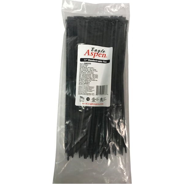 Eagle Aspen 500233 Temperature-Rated Cable Ties, 100 Pack (11 In.; Black)