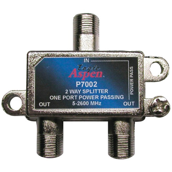 Eagle Aspen 500308 2-Way 2,600 MHz Coaxial Splitter with 1-Port Power Passing