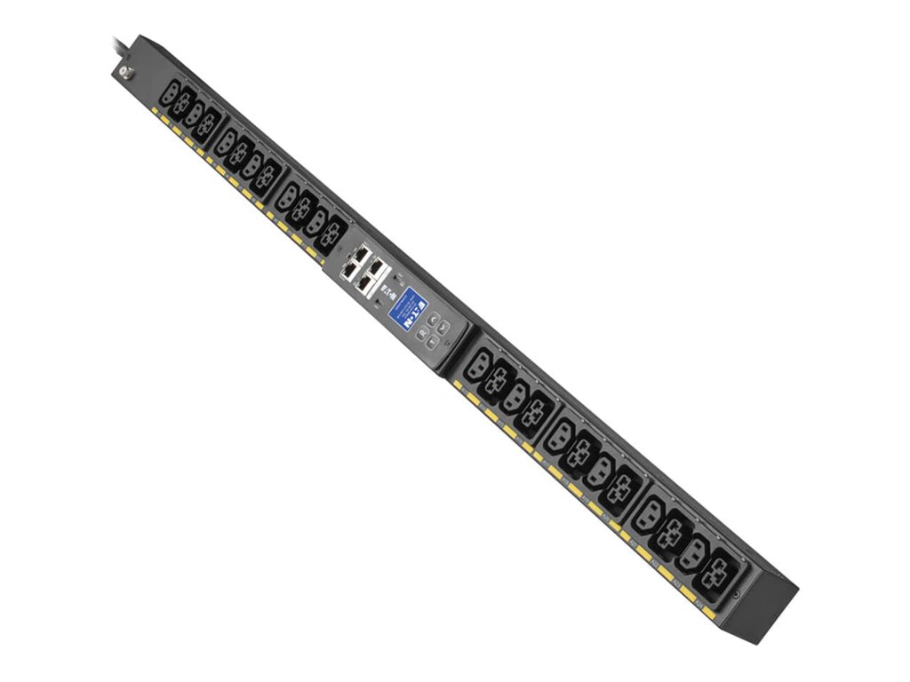 Eaton G4 Single-Phase Managed Rack PDU G4, 100-240V, 24 Outlets, 16A, 3.8kW, C20/L6-20 Input, 10 ft. Cord, 0U Vertical - Power EVMAL620A
