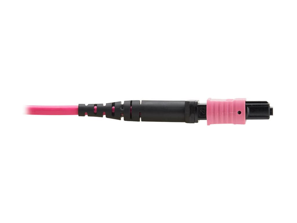 Eaton Tripp Lite Series 100G Multimode 50/125 OM4 Fiber Optic Cable 12F MPO/MPO-PC F/F Type-B Polarity OFNP Magenta 4M TAA - N845B-04M-12MTA