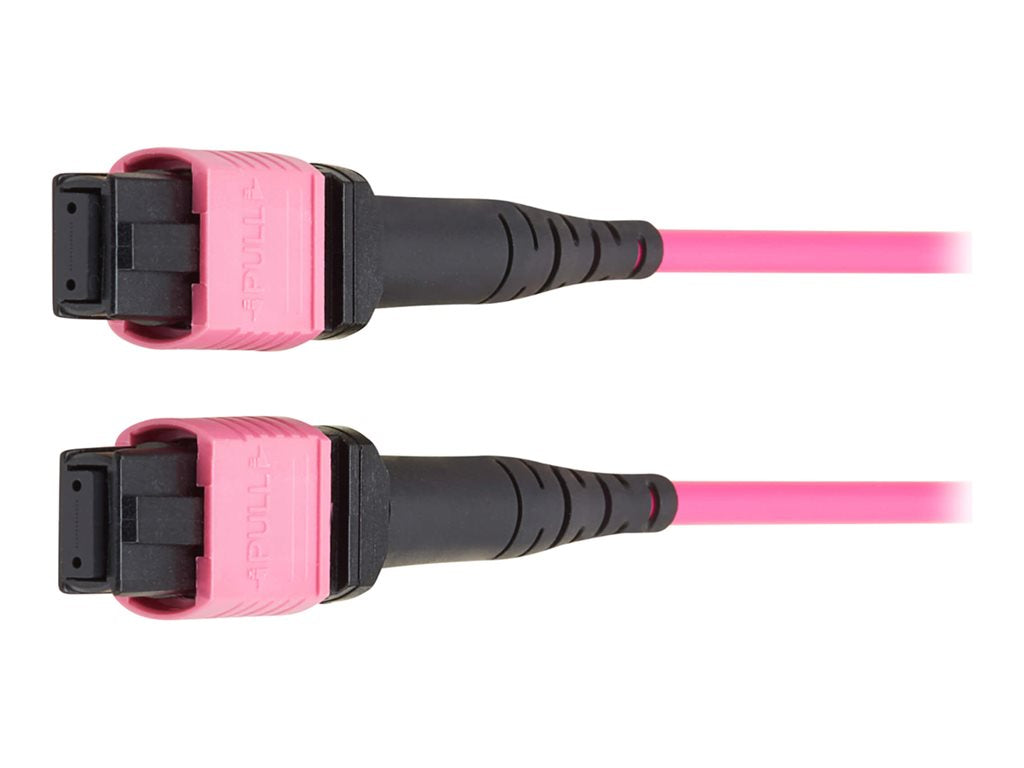 Eaton Tripp Lite Series 100G Multimode 50/125 OM4 Fiber Optic Cable 12F MPO/MPO-PC F/F Type-B Polarity OFNP Magenta 4M TAA - N845B-04M-12MTA