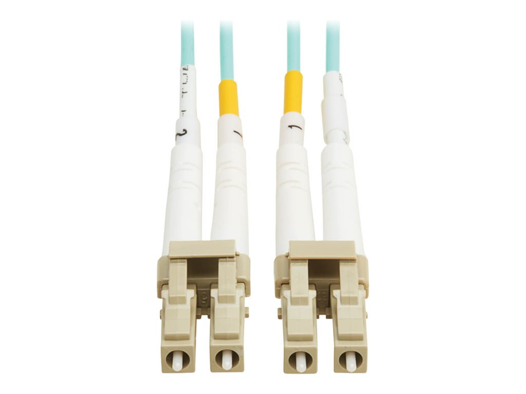 Eaton Tripp Lite Series 10Gb/40Gb/100Gb Duplex Multimode 50/125 OM4 LSZH Fiber Patch Cable (LC/LC), Aqua, 3M (9.8 ft.), TAA - N820-03M-OM4TAA
